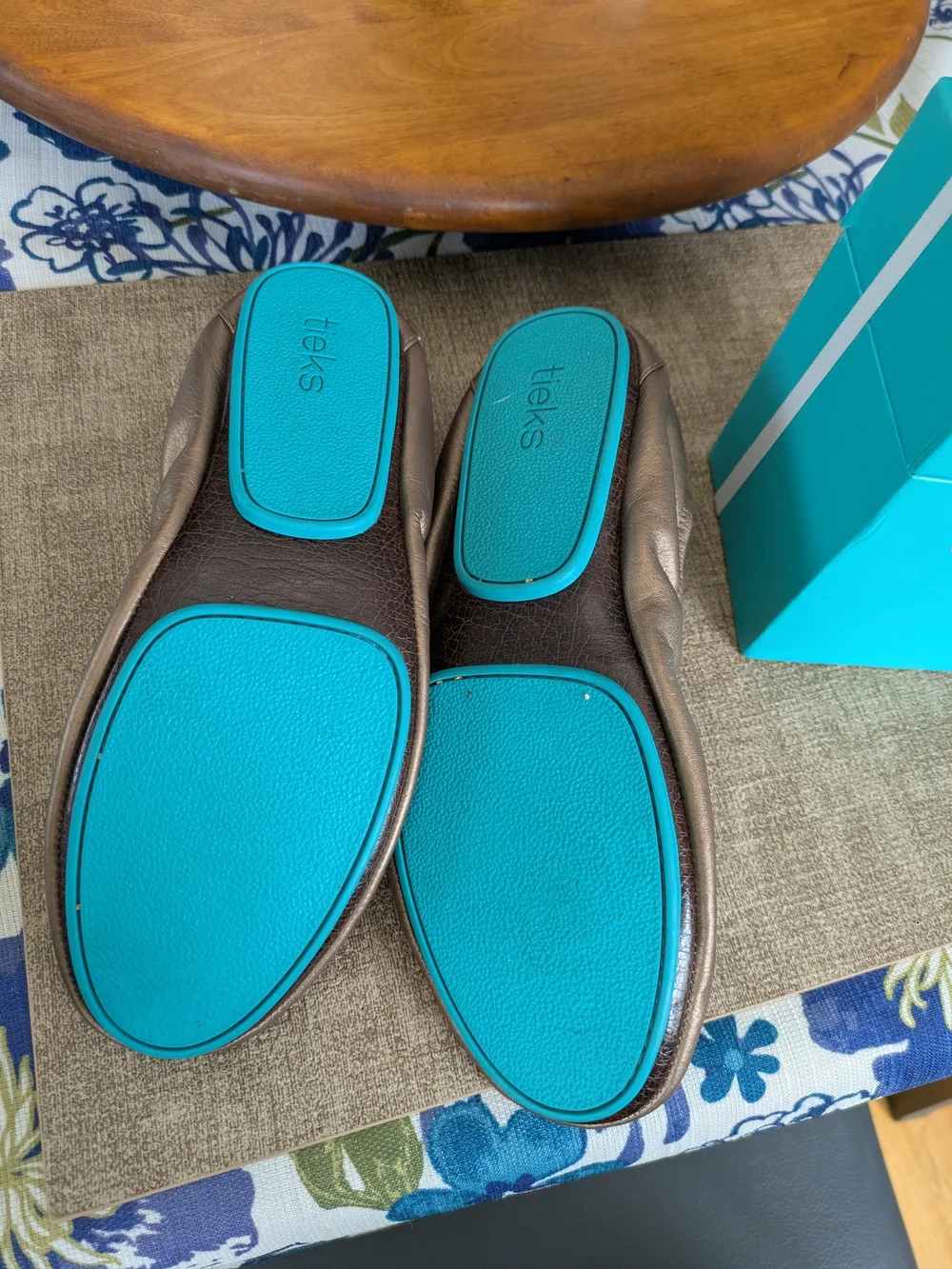 Tieks Metallic Bronze Leather Ballet Flats Size 7